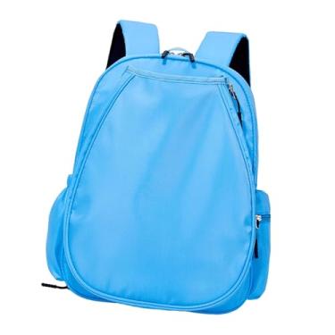 Imagem de kowaku Mochila de tênis, bolsa de badminton, leve, estilosa, multiuso, com alça ajustável, à prova d'água, bolsa esportiva para atividades ao ar livre, Azul