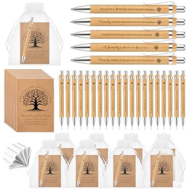 Imagem de Affrolling 60 conjuntos de cadernos de reuniões de família, lembranças de família, mini cadernos lembrando de nossas raízes, canetas esferográficas de bambu inspiradoras para a família, presentes de