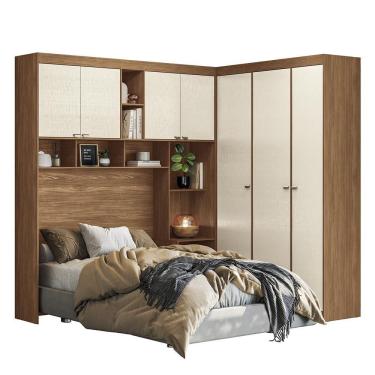 Imagem de Quarto Modulado Casal Lugano Jatobá-areia - Santos Andirá Jatobá-areia