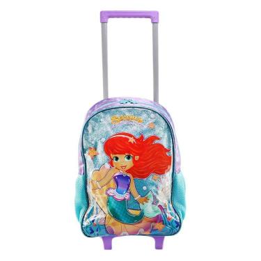 Imagem de Mochila De Rodinhas Escolar Sereia Encanto Dos Mares Voltas às Aulas