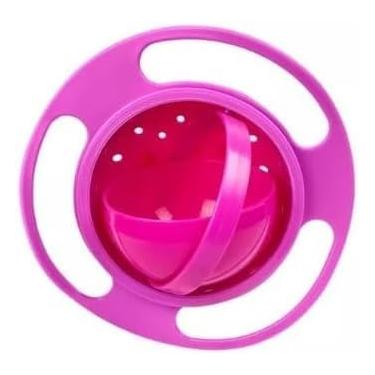 Imagem de Prato Para Bebe Giratório 360° Prato para Introdução Alimentar Para Bebes Pote Mágico Não Derrama Alimentos Infantil Rosa Tigela Giro Bowl Bebê (Rosa)
