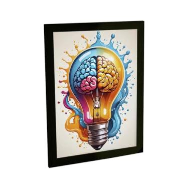 Imagem de Quadro Decorativo Ideia Cérebro Psicologia Ilustração Colorida Decoração Poster Quarto Sala