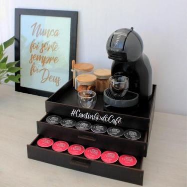 Imagem de Bandeja Cantinho Café 2 Gavetas Porta Cápsulas Dolce Gusto - Box Fan