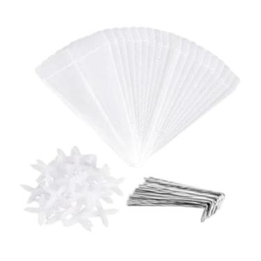 Imagem de IEUDNS Campânulas de jardim para plantas Bell Plant Covers Fácil de usar Transparente Mini Estufa Dobrável Ferramentas de jardinagem Bell Jar Cloche, 20 Pedaços