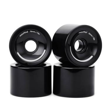 Imagem de maxfind Rodas de skate 78A de 75 mm – Rodas Longboard de poliuretano macio e Cruiser elétrico, conjunto de 4 (sem rolamentos)