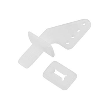 Imagem de uxcell Buzina de controle, buzinas de plástico de 19 x 17 mm com 4 furos de 1,4 mm para peças de avião RC brancas, 5 conjuntos