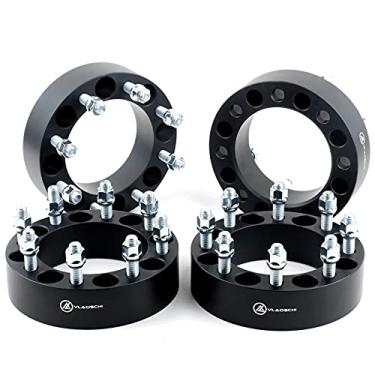 Imagem de VLAOSCHI Espaçadores de roda forjados pretos 8 x 180 5 cm com pinos 14 x 1,5 compatíveis com Chevy GMC 8 Lug para Silverado 2011-2022 2500 3500 HD | Sierra 2500 3500 HD 2011-2022 - Pacote com 4
