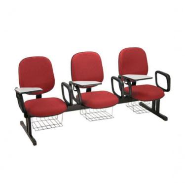 Imagem de Cadeira Em Longarina Para Escolas Linha Uno Vermelho - DESIGN OFFICE M