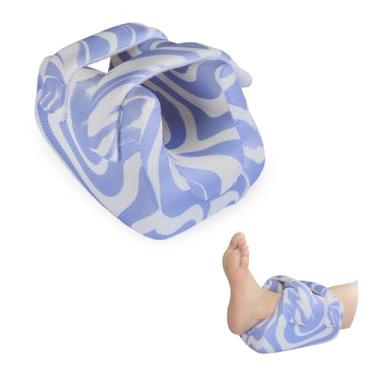 Imagem de Protetores de calcanhar 3D Ehucon para úlceras de pressão (padrão de listras azuis, tamanho padrão)