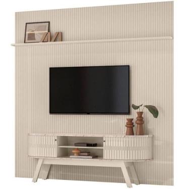 Imagem de Painel Para Tv 75 Polegadas Composição Bancada Lugana Calacata/off Whi