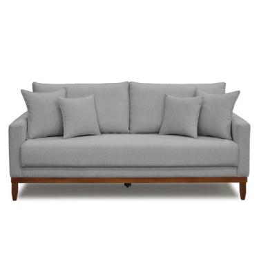 Imagem de Sofá Fixo 03 Lugares Base Madeira Com Almofadas DDS190 - Due Decor, Li