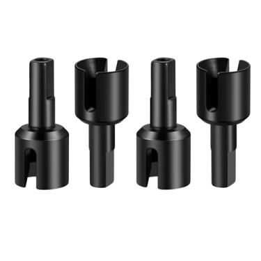 Imagem de MORFUM 4PCS Aluminum Alloy Front & Rear Gearbox Joint Cup Differential Cup Main Drive Shaft Joint Cups Compatible with Tamiya TT02 1/10 RC Drift Car Upgrade Replace Parts