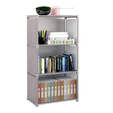 Imagem de ESTANTE ORGANIZADORA PORTA LIVROS COM 4 PRATELEIRAS CINZA