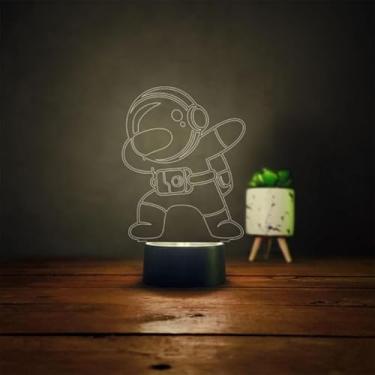 Imagem de Luminária Led 3d de Mesa Abajur Infantil Decorativo Astronauta