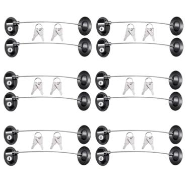 Imagem de XccMe Pacote com 12 fechaduras de geladeira com 24 chaves, segurança infantil, combinação de trava de geladeira, mini geladeira, gaveta de arquivos, trava de assento de vaso sanitário com adesivo