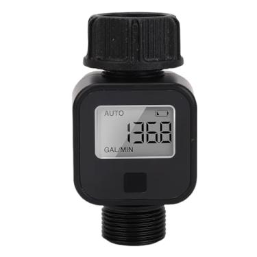 Imagem de Cryfokt Medidor de Fluxo de água, Digital 3/4in Thread Feminino para Machado IPX5 Provo de água Meça o Consumo de Litro de Galão e a Taxa de Fluxo para Pulverizador de Bicos, Rega de