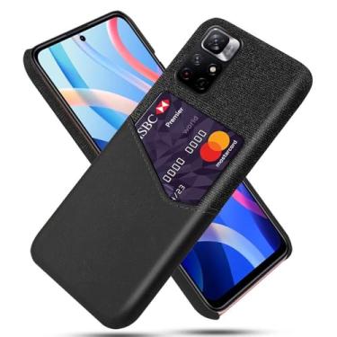 Imagem de Capa para Xiaomi Redmi Note 11 5G,Tela e tampa de couro PU,Antideslizante,360°cobertura completa à prova de choque com 1 slot de cartão atrás,Prevenção de queda-Black