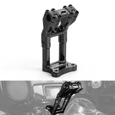 Imagem de NICECNC Canote Isolante De Recuo 9" Para Guidão 1 Polegada, Preto, Compatível Com Harley Electra Glide Standard Flht 2010-2024, Street Flhx 2006-2024, Cvo Tri Flhtcutgse 2020-2024, See Fit