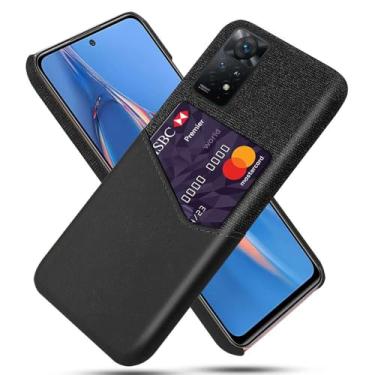 Imagem de Capa para Xiaomi Redmi Note 11E PRO,Tela e tampa de couro PU,Antideslizante,360°cobertura completa à prova de choque com 1 slot de cartão atrás,Prevenção de queda-Black