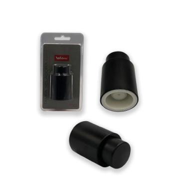 Imagem de Tampa Seladora a Vácuo Vinho Champagne Preta Plástico Vedação Hermétic