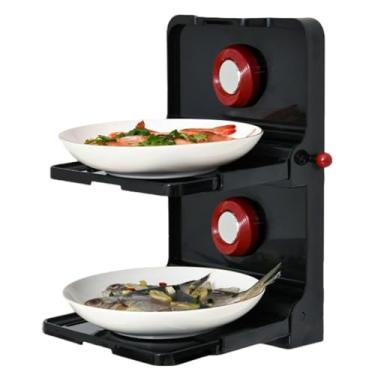 Imagem de Tabuleiros Para Preparo Culinário,2 Níveis com Ventosas para Copos e Pratos - Prateleira Dobrável Superfícies Lisas Sem Furos Para Portas De Vidro Janela E Especiarias