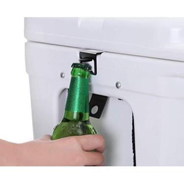 Imagem de Noa Store Suporte de bloqueio de refrigerador com abridor de garrafa compatível com resfriadores Yeti/RTIC, feito de aço inoxidável de alta qualidade (316L) preto