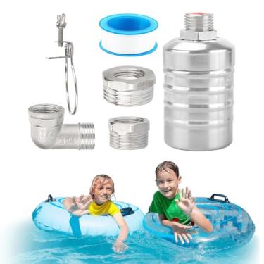 Imagem de Rrlihjgu Válvula flutuante para bebedouro, válvula flutuante de controle de água de aço inoxidável - Controlador automático residencial sem necessidade de eletricidade para lago, destilador, fonte