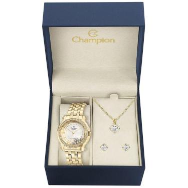 Imagem de Kit Relógio Champion Feminino  CN29785W