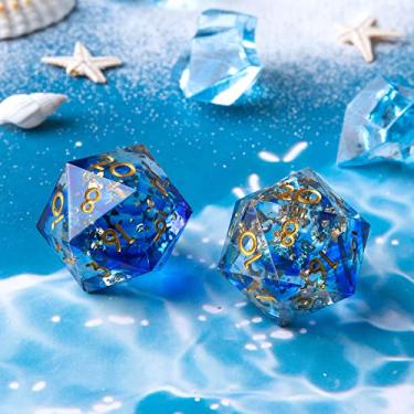 Imagem de DND Single D20 Dice with Resin Sharp Edge 20 Sided D&D Dice, 22Mm Handmade Polyhedral for Dungeons and Dragons, RPG, Roleplaying Games MTG Table Games(Blud Red)