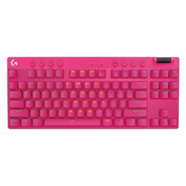 Imagem de Teclado Gamer Logitech G Pro X TKL GX Brown 920-012154, Rosa
