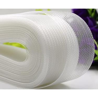 Imagem de Abbaoww Trança de crina de cavalo branca rígida de 10 cm de largura para costurar, vestidos de casamento, acessórios de dança, modelagem, aparar