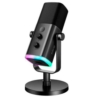 Imagem de Microfone Dinâmico Gamer Fifine Ampligame, RGB, Cardióide, USB-C, Anti