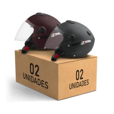 Imagem de Kit 2 Capacete Aberto New Atomic Elite Masculino Feminino Pro Tork, VE