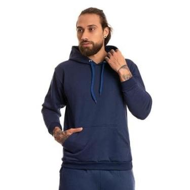 Imagem de Blusa Masculina Canguru Capote Bobojaco Basica Esportiva Treino Moletom Flanelado-Masculino