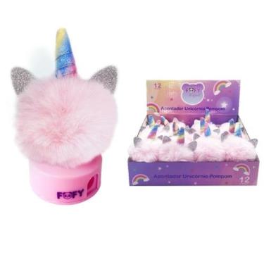 Imagem de Apontador Duplo 2 Furos Pelucia Unicornio Pompom - Fofy