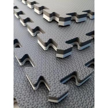 Imagem de Tatame Tapete EVA Dupla Face Preto e Cinza 50x50x3cm 30mm