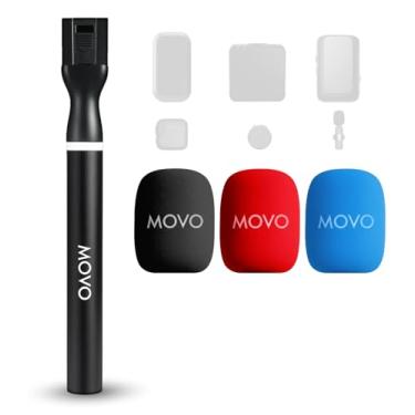 Imagem de Movo Cabo de microfone sem fio WMX-HM2 para DJI Mic, Rode GO II – Punho portátil para entrevista com suporte de microfone, adaptador e 3 para-brisas – para YouTube, TikTok, jornalismo, criação de