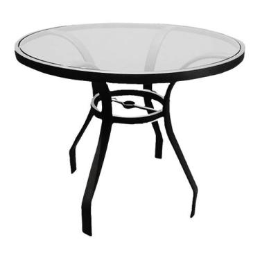 Imagem de Mesa 80cm Tampo de Vidro Área Externa e Interna - NossaKasa Móveis, Pr