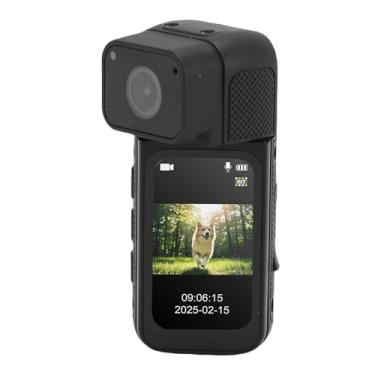 Imagem de ASHATA 2.7K Câmera de Ação Vídeo Blog Câmera Vlogging Câmera Esportiva Wearable Com 170 ° Wide Angle Lens Pingente Magnético para Trabalho Viagem Pet Walking (Preto)