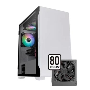 Imagem de Gabinete Tt S100 TG, Mini Tower, Com Fonte 600W, Lateral Vidro, Branco Neve - Ca-3q9-60...