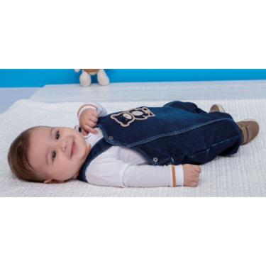 Imagem de Macacão Jardineira Jeans Body Bebê Menino Luxo Paraiso 15346