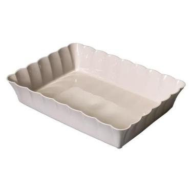 Imagem de Travessa Retangular Canelatta Creme 30,5X22X6,5Cm - 1875 - Paramount