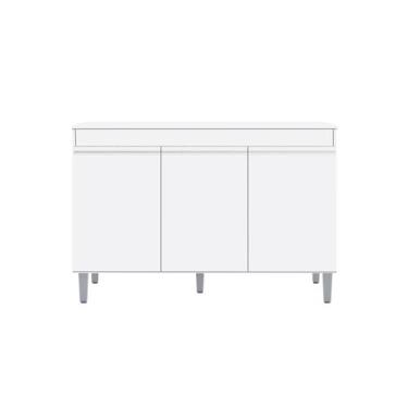 Imagem de Balcao Multiuso Manu 120 cm Branco para pia COM Tampo AJL Móveis