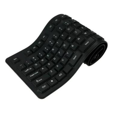 Imagem de Teclado Borracha Flexível Dobrável C/ Fio Usb Numérico Abnt2 - YooY.Ai