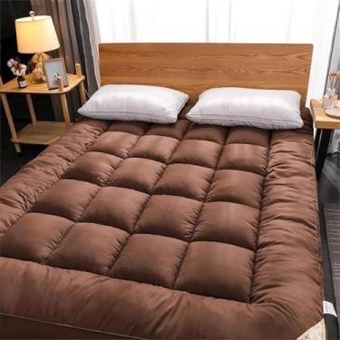 Imagem de Colchão De Chão Japonês Colchão Futon, Espessar Tapete De Tatame Almofada De Dormir Colchão Dobrável De Enrolar, Colchão De Futon Japonês Colchão De Chão, Brown, 90x200cm