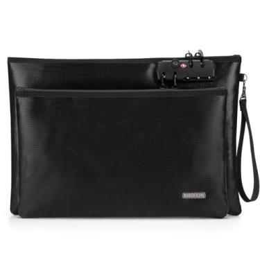 Imagem de Bolsa de documentos à prova de fogo, bolsa de dinheiro à prova de fogo com trava e zíper para dinheiro, bolsa de dinheiro à prova de fogo, bolsa de dinheiro segura para incêndio, suprimentos para