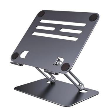 Imagem de Suporte para Notebook Ergonômico em Alumínio – Altura Ajustável, Dobrável e Portátil | Mais Conforto e Produtividade no Home Office ou Onde Estiver