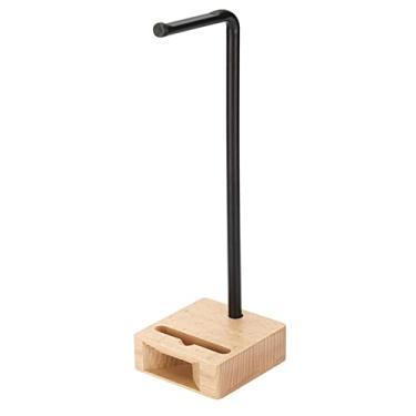 Imagem de Headphone Stand Wood Headphone Stand, Desktop Headset Holder - Desk Earphone Stand for Headsets Gaming Headphones Stand Music Headphones Holder - Metal+Beech Headset Holder