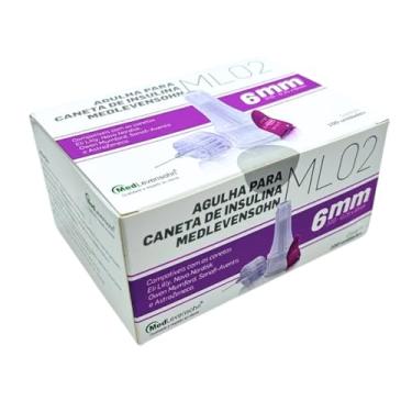 Imagem de Agulha para Caneta de Insulina 31G 6mm 0,25mm MedLevensohn – Estéril, Bisel Ultrafin Trifacetado, Conforto e Precisão, Compatível com Todas as Canetas, Caixa com 100 Unidades