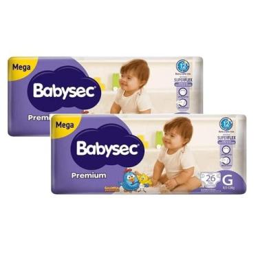 Imagem de Kit 2 Fraldas Babysec Galinha Pintadinha Premium Mega G com 26 unidade